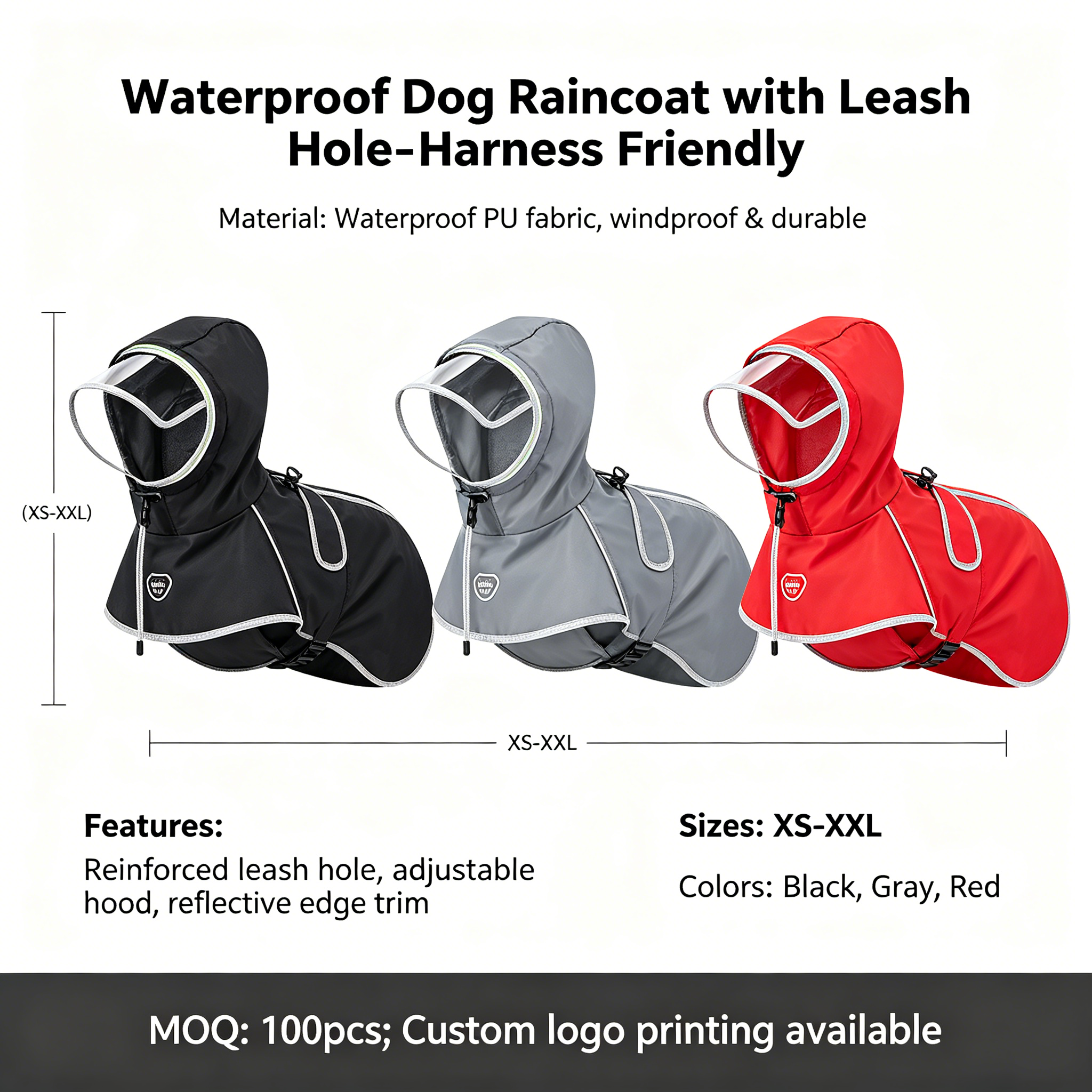 waterproof dog raincoat with leash hole harness friendly wholesale waterproof dog raincoat with leash hole harness friendly wholesale