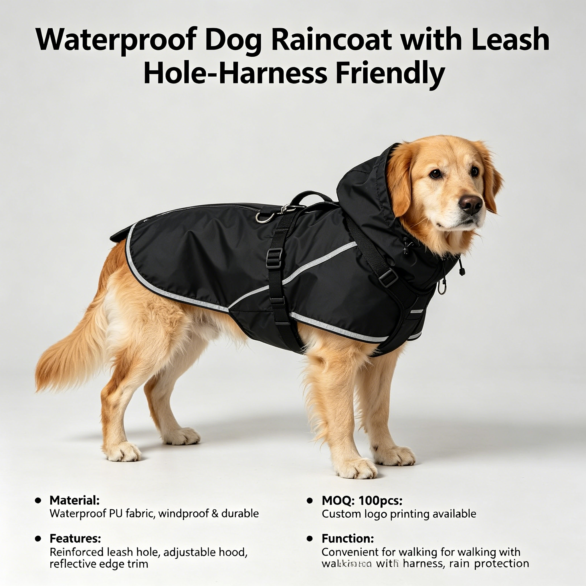 waterproof dog raincoat with leash hole harness friendly wholesale waterproof dog raincoat with leash hole harness friendly wholesale
